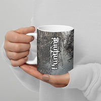 Hunting Rifle Ceramic Mug Grunge Wilderness Marsh Scene with Rustic Outdoor