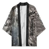 Hunting Rifle Kimono Grunge Wilderness Marsh Scene with Rustic Outdoor