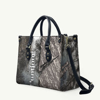 Hunting Rifle Leather Bag Grunge Wilderness Marsh Scene with Rustic Outdoor