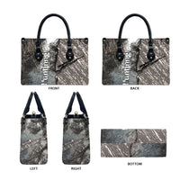 Hunting Rifle Leather Bag Grunge Wilderness Marsh Scene with Rustic Outdoor