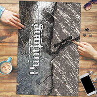 Hunting Rifle Puzzle Grunge Wilderness Marsh Scene with Rustic Outdoor