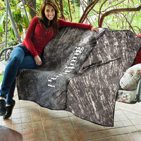 Hunting Rifle Quilt Grunge Wilderness Marsh Scene with Rustic Outdoor