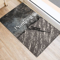 Hunting Rifle Rubber Doormat Grunge Wilderness Marsh Scene with Rustic Outdoor