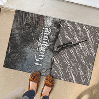 Hunting Rifle Rubber Doormat Grunge Wilderness Marsh Scene with Rustic Outdoor