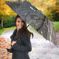 Hunting Rifle Umbrella Grunge Wilderness Marsh Scene with Rustic Outdoor