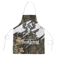 Deer Skull Hunting Apron Camo Forest Grunge Buck Skull Crossed Rifles Target