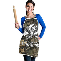 Deer Skull Hunting Apron Camo Forest Grunge Buck Skull Crossed Rifles Target