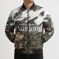 Deer Skull Hunting Bomber Puffer Jacket Camo Forest Grunge Buck Skull Crossed Rifles Target