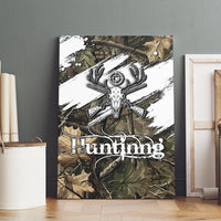Deer Skull Hunting Canvas Wall Art Camo Forest Grunge Buck Skull Crossed Rifles Target
