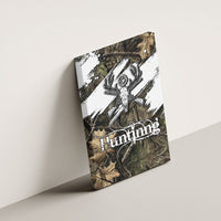Deer Skull Hunting Canvas Wall Art Camo Forest Grunge Buck Skull Crossed Rifles Target