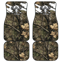 Deer Skull Hunting Car Mats Camo Forest Grunge Buck Skull Crossed Rifles Target
