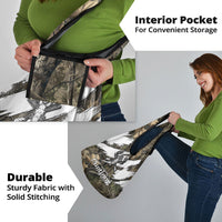 Deer Skull Hunting Grocery Bag Camo Forest Grunge Buck Skull Crossed Rifles Target