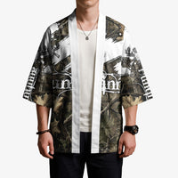 Deer Skull Hunting Kimono Camo Forest Grunge Buck Skull Crossed Rifles Target