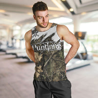 Deer Skull Hunting Men Tank Top Camo Forest Grunge Buck Skull Crossed Rifles Target