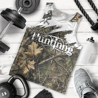 Deer Skull Hunting Men Tank Top Camo Forest Grunge Buck Skull Crossed Rifles Target