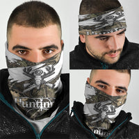 Deer Skull Hunting Neck Gaiter Camo Forest Grunge Buck Skull Crossed Rifles Target