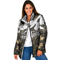 Deer Skull Hunting Padded Jacket Camo Forest Grunge Buck Skull Crossed Rifles Target