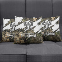 Deer Skull Hunting Pillow Cover Camo Forest Grunge Buck Skull Crossed Rifles Target