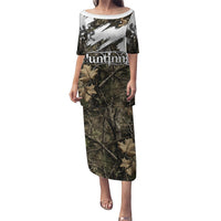 Deer Skull Hunting Puletasi Camo Forest Grunge Buck Skull Crossed Rifles Target