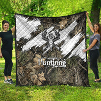 Deer Skull Hunting Quilt Camo Forest Grunge Buck Skull Crossed Rifles Target