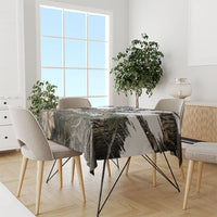 Deer Skull Hunting Tablecloth Camo Forest Grunge Buck Skull Crossed Rifles Target
