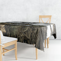 Deer Skull Hunting Tablecloth Camo Forest Grunge Buck Skull Crossed Rifles Target