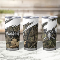 Deer Skull Hunting Tumbler Cup Camo Forest Grunge Buck Skull Crossed Rifles Target