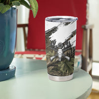 Deer Skull Hunting Tumbler Cup Camo Forest Grunge Buck Skull Crossed Rifles Target