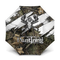 Deer Skull Hunting Umbrella Camo Forest Grunge Buck Skull Crossed Rifles Target