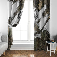 Deer Skull Hunting Window Curtain Camo Forest Grunge Buck Skull Crossed Rifles Target