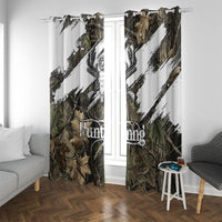 Deer Skull Hunting Window Curtain Camo Forest Grunge Buck Skull Crossed Rifles Target