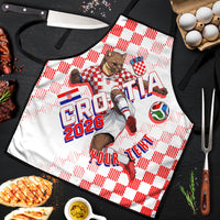 Personalized Croatia Soccer 2026 Apron Funa Zlatica Football Mascot - Sahovnica Croatian Checkerboard