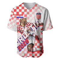 Personalized Croatia Soccer 2026 Baseball Jersey Funa Zlatica Football Mascot - Sahovnica Croatian Checkerboard