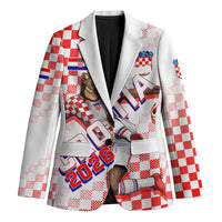 Personalized Croatia Soccer 2026 Blazer Funa Zlatica Football Mascot - Sahovnica Croatian Checkerboard