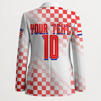 Personalized Croatia Soccer 2026 Blazer Funa Zlatica Football Mascot - Sahovnica Croatian Checkerboard