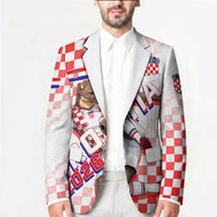 Personalized Croatia Soccer 2026 Blazer Funa Zlatica Football Mascot - Sahovnica Croatian Checkerboard