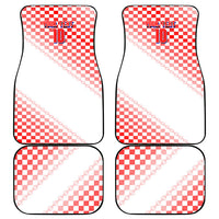Personalized Croatia Soccer 2026 Car Mats Funa Zlatica Football Mascot - Sahovnica Croatian Checkerboard