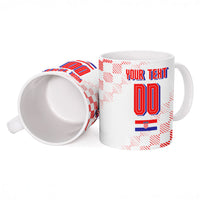 Personalized Croatia Soccer 2026 Ceramic Mug Funa Zlatica Football Mascot - Sahovnica Croatian Checkerboard
