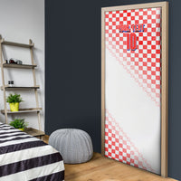 Personalized Croatia Soccer 2026 Door Cover Funa Zlatica Football Mascot - Sahovnica Croatian Checkerboard