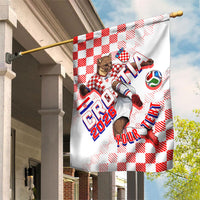 Personalized Croatia Soccer 2026 Garden Flag Funa Zlatica Football Mascot - Sahovnica Croatian Checkerboard