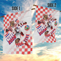 Personalized Croatia Soccer 2026 Garden Flag Funa Zlatica Football Mascot - Sahovnica Croatian Checkerboard