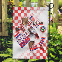 Personalized Croatia Soccer 2026 Garden Flag Funa Zlatica Football Mascot - Sahovnica Croatian Checkerboard