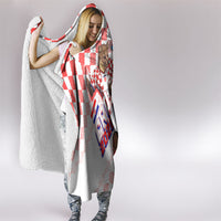 Personalized Croatia Soccer 2026 Hooded Blanket Funa Zlatica Football Mascot - Sahovnica Croatian Checkerboard