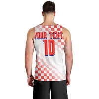 Personalized Croatia Soccer 2026 Men Tank Top Funa Zlatica Football Mascot - Sahovnica Croatian Checkerboard