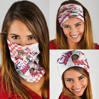 Personalized Croatia Soccer 2026 Neck Gaiter Funa Zlatica Football Mascot - Sahovnica Croatian Checkerboard