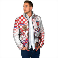 Personalized Croatia Soccer 2026 Padded Jacket Funa Zlatica Football Mascot - Sahovnica Croatian Checkerboard
