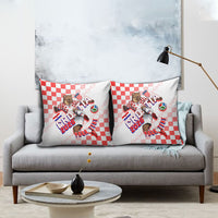 Personalized Croatia Soccer 2026 Pillow Cover Funa Zlatica Football Mascot - Sahovnica Croatian Checkerboard