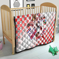 Personalized Croatia Soccer 2026 Quilt Funa Zlatica Football Mascot - Sahovnica Croatian Checkerboard