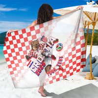 Personalized Croatia Soccer 2026 Sarong Funa Zlatica Football Mascot - Sahovnica Croatian Checkerboard