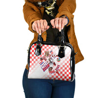 Personalized Croatia Soccer 2026 Shoulder Handbag Funa Zlatica Football Mascot - Sahovnica Croatian Checkerboard
